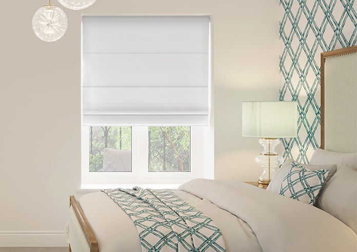 Ascot, Bright White - Motorised Roman Blind - Image 3